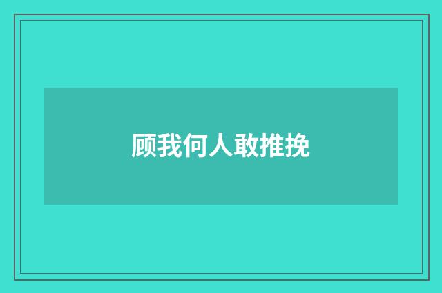 顾我何人敢推挽