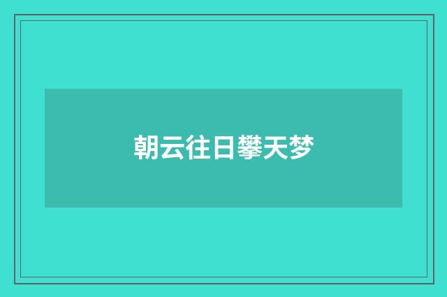 朝云往日攀天梦