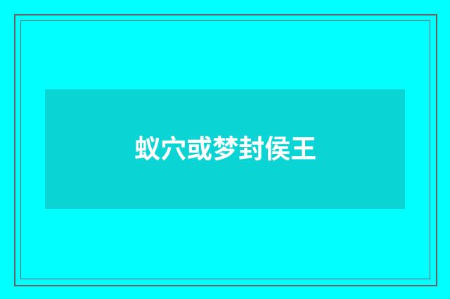 蚁穴或梦封侯王