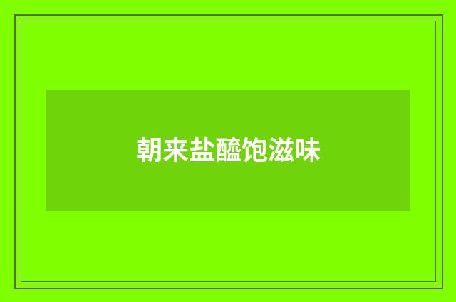 朝来盐醯饱滋味