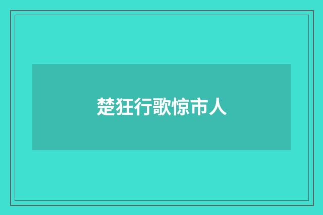 楚狂行歌惊市人