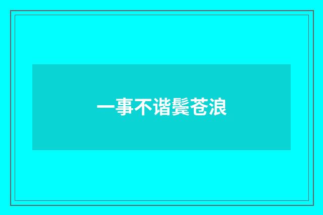 一事不谐鬓苍浪
