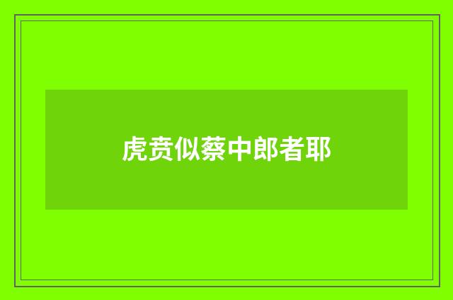 虎贲似蔡中郎者耶
