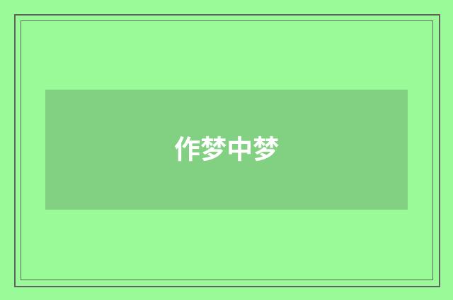 作梦中梦