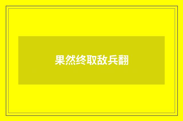 果然终取敌兵翻