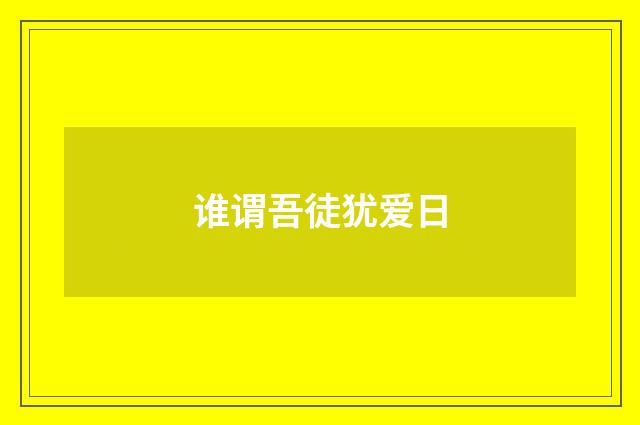 谁谓吾徒犹爱日