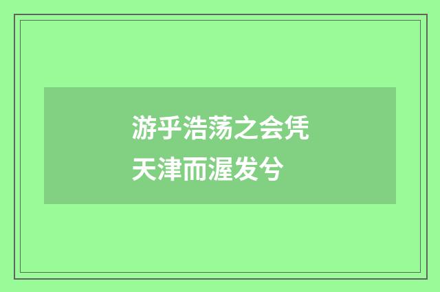 游乎浩荡之会凭天津而渥发兮