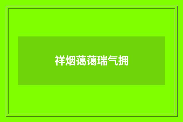 祥烟蔼蔼瑞气拥