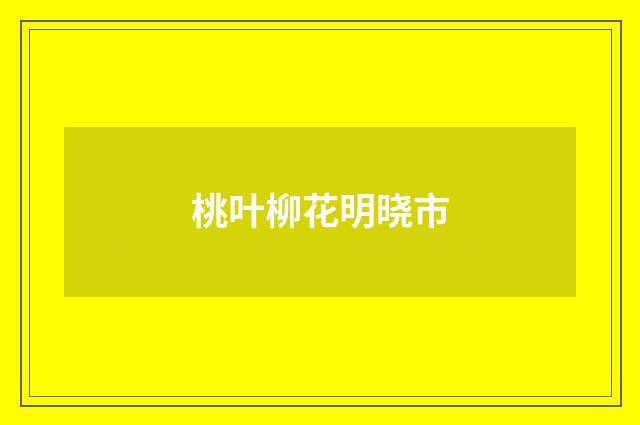 桃叶柳花明晓市