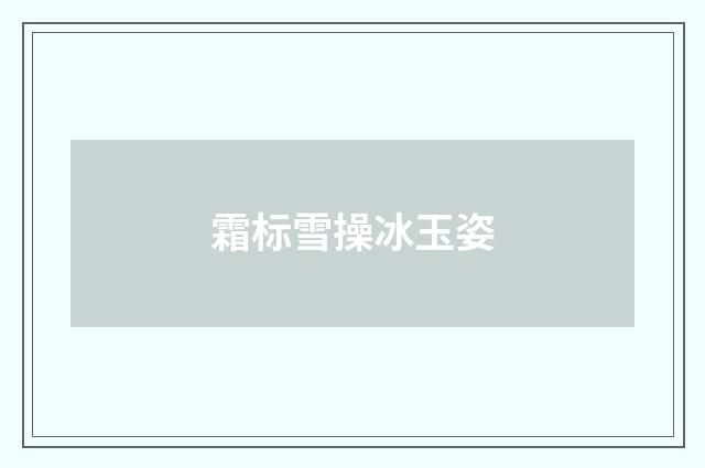 霜标雪操冰玉姿