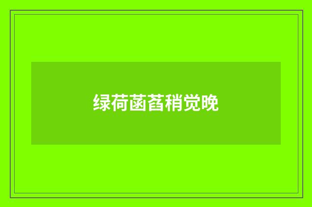 绿荷菡萏稍觉晚