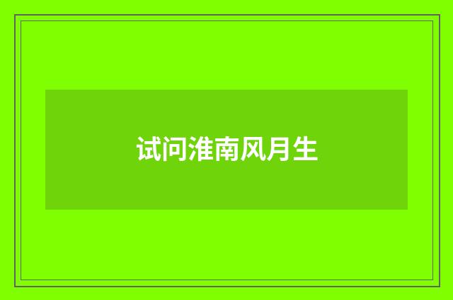 试问淮南风月生