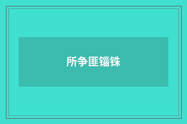所争匪锱铢