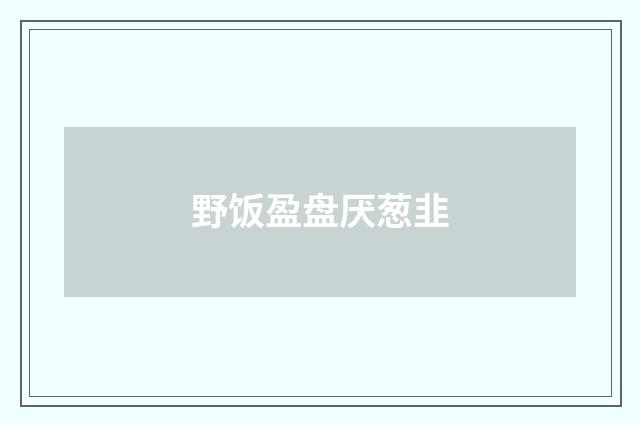 野饭盈盘厌葱韭
