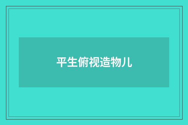 平生俯视造物儿
