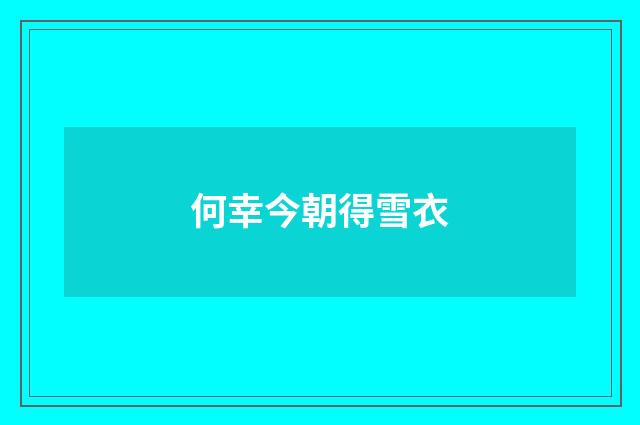何幸今朝得雪衣