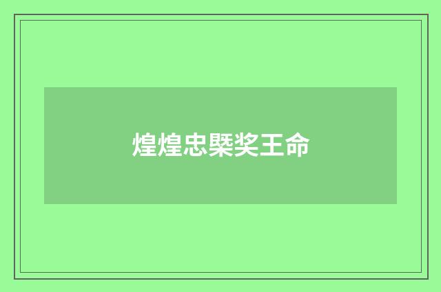 煌煌忠槩奖王命
