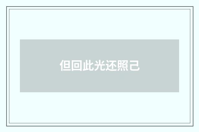 但回此光还照己