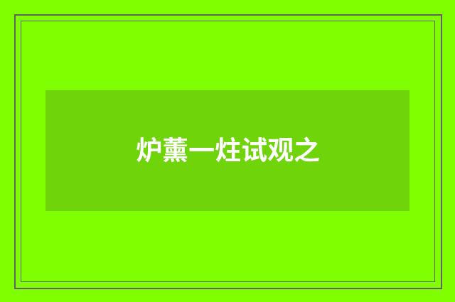 炉薰一炷试观之