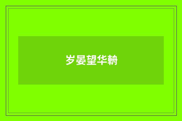 岁晏望华輈