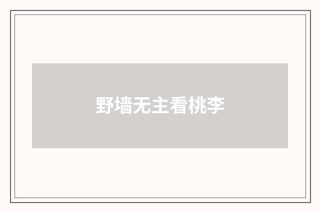 野墙无主看桃李
