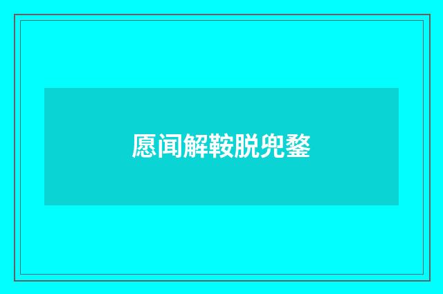 愿闻解鞍脱兜鍪