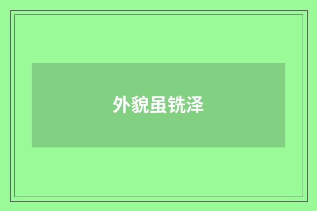 外貌虽铣泽