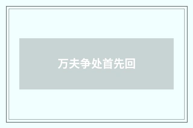 万夫争处首先回