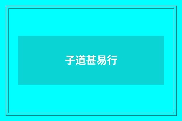 子道甚易行