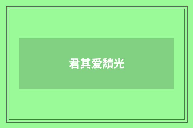 君其爱穨光