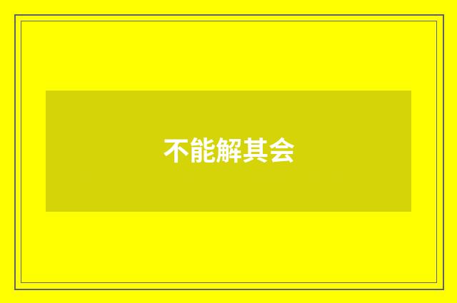 不能解其会
