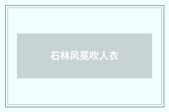 石林风冕吹人衣
