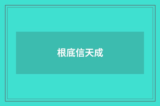 根底信天成