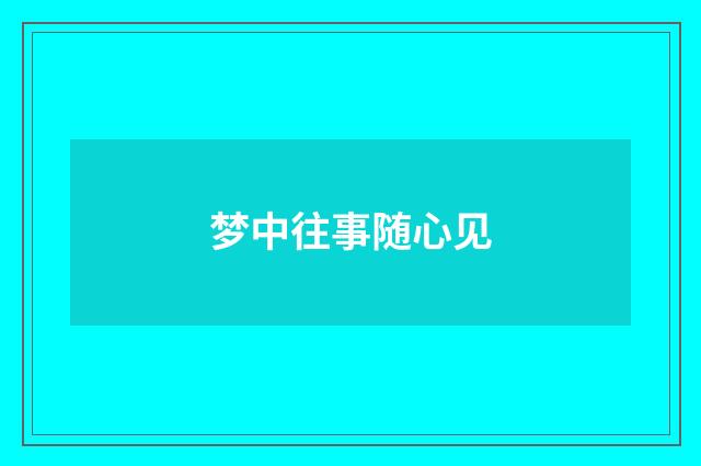 梦中往事随心见
