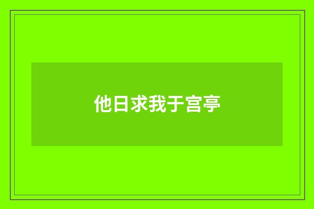 他日求我于宫亭