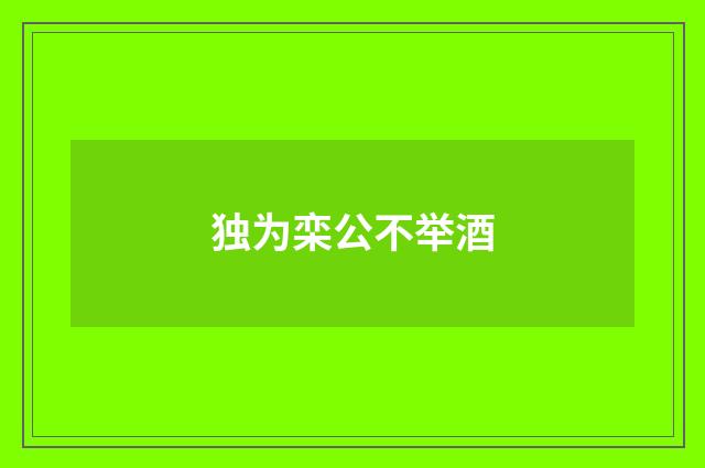 独为栾公不举酒