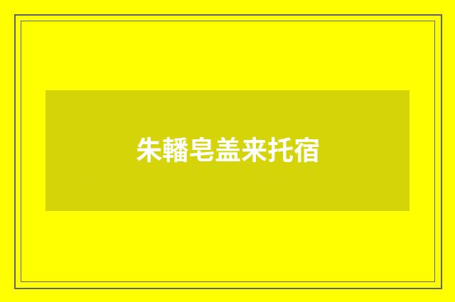 朱轓皂盖来托宿