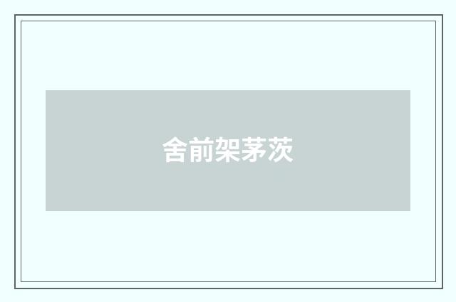 舍前架茅茨