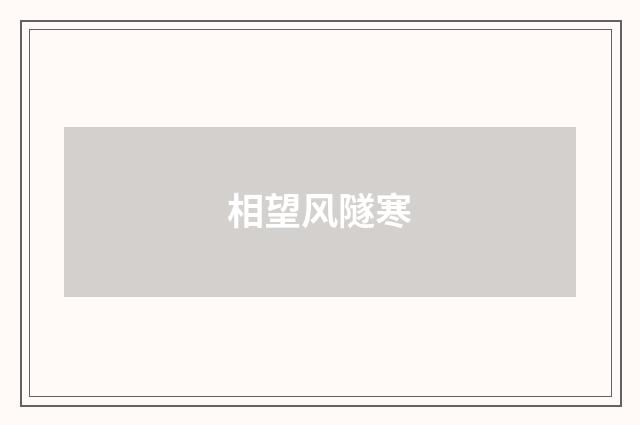 相望风隧寒