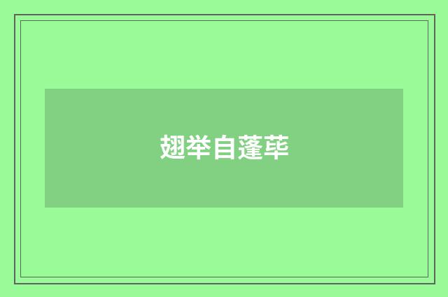 翅举自蓬荜