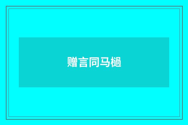赠言同马檛