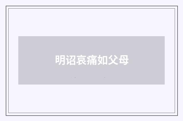明诏哀痛如父母