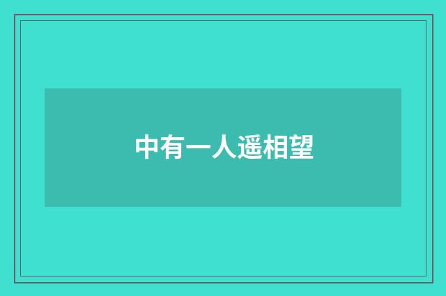 中有一人遥相望