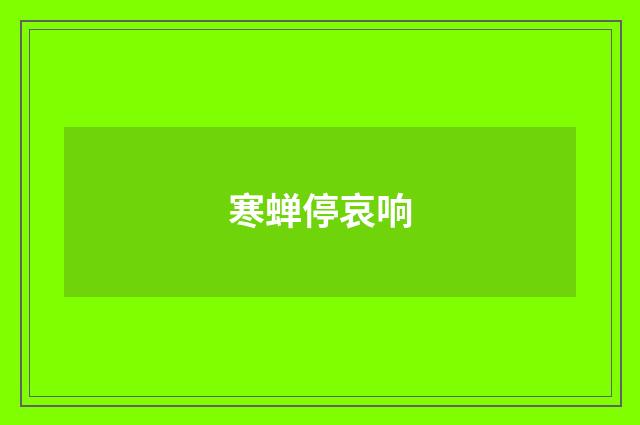 寒蝉停哀响