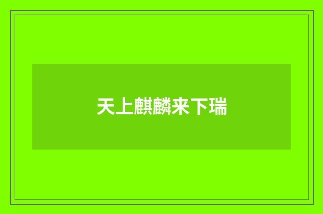 天上麒麟来下瑞