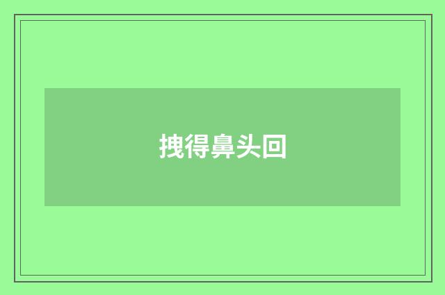 拽得鼻头回