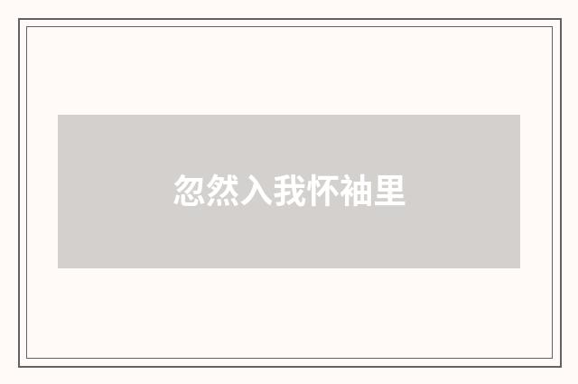 忽然入我怀袖里