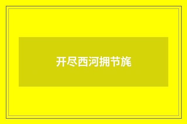 开尽西河拥节旄