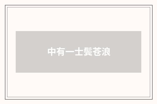 中有一士鬓苍浪