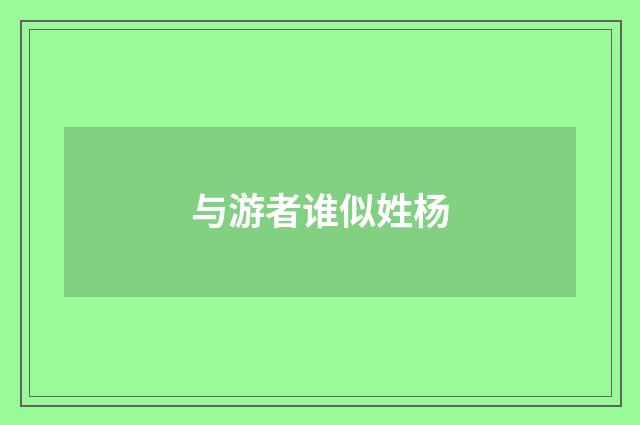 与游者谁似姓杨